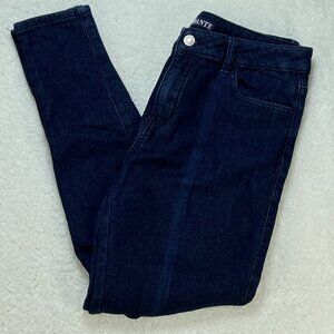 Diamante Jeans Womens Size 11 Blue Ankle Length Mid Rise Dark Wash Denim 29x26